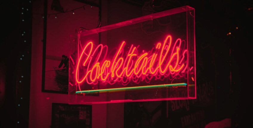 Cocktails Neon Signage for Serving Alcohol bar