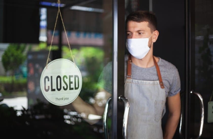 bartender wearing a mask