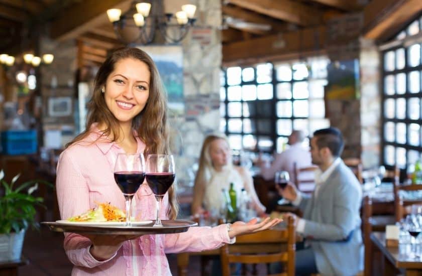 waitress with wine