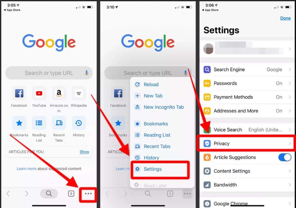 Clear Cache And Cookies In Google Chrome On An IPhone Or IPad