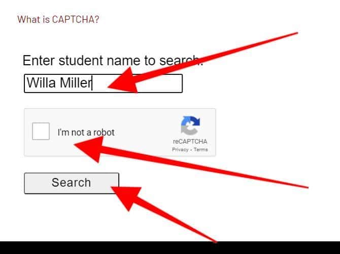 Enter your full name and select I'm not a robot as the validate captcha code