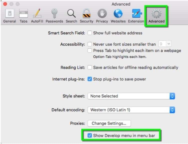 How to clear cache in Safari on Mac computer - step 2