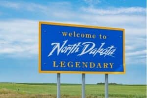 Welcome to North Dakota roadside sign