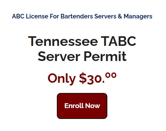 Tennessee server permit-Serving Alcohol training of Tennessee alcohol laws