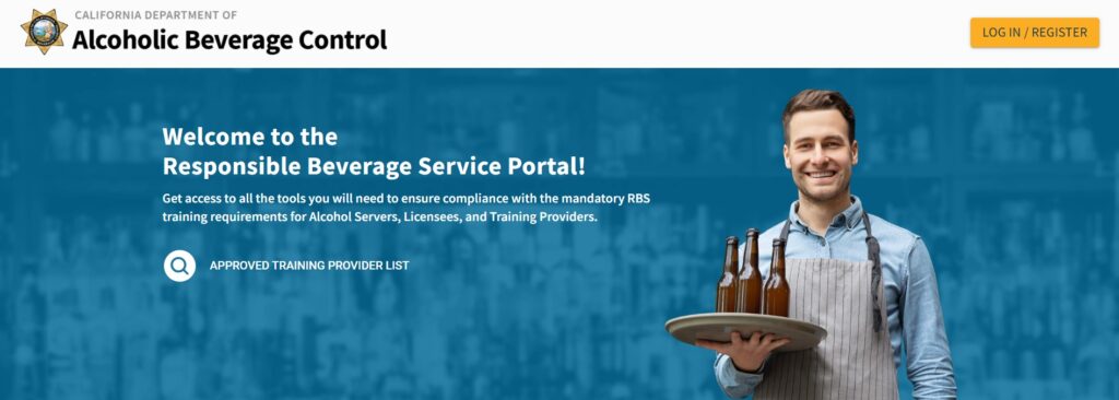 California Responsible Beverage Service Portal - RBS website