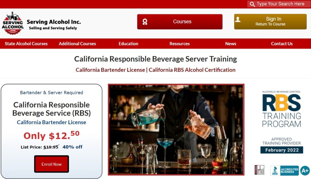 California RBS Training Certification Online