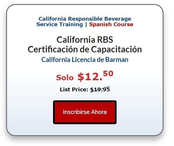 California RBS Certificación de Capacitación Spanish course