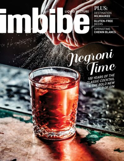 imbibe magazine cover with negroni cocktail