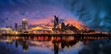 Nashville skyline after sunset