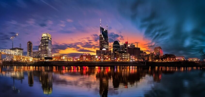 Nashville skyline after sunset