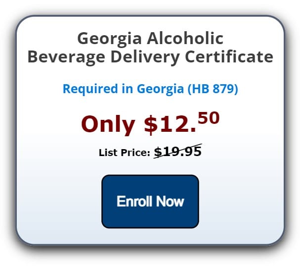 Serving Alcohol is most preferred state approved training vendor for Georgia Alcohol Delivery
