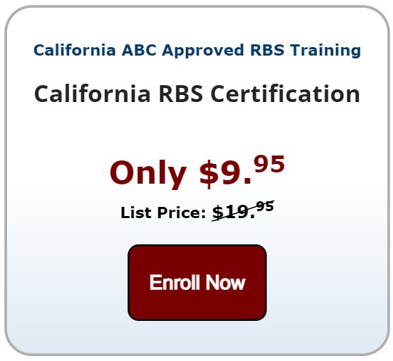 Serving Alcohol California RBS Certification Training only $9.95