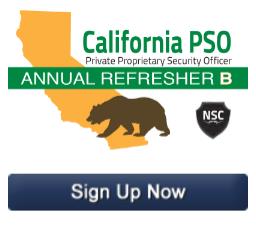 California PSO refresher license course enrollment