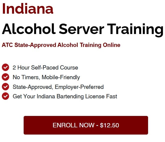 Indiana alcohol server training for the staff of on-premise and off-premise businesses.