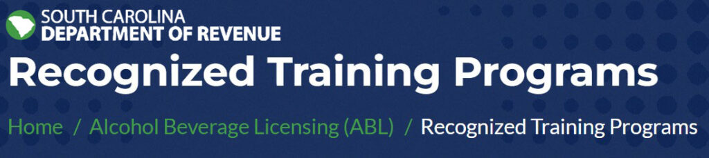 South Carolina recognized training provider for alcohol certification